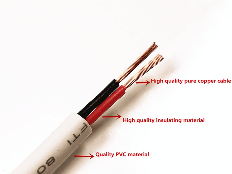 HUALAND 2PCS 3.28 ft White 5.5mm x 2.1mm DC Plug Extension Cable for Power Adapter, 12v dc Extension 5.5mm x 2.1mm Extension 22AWG - Image 3